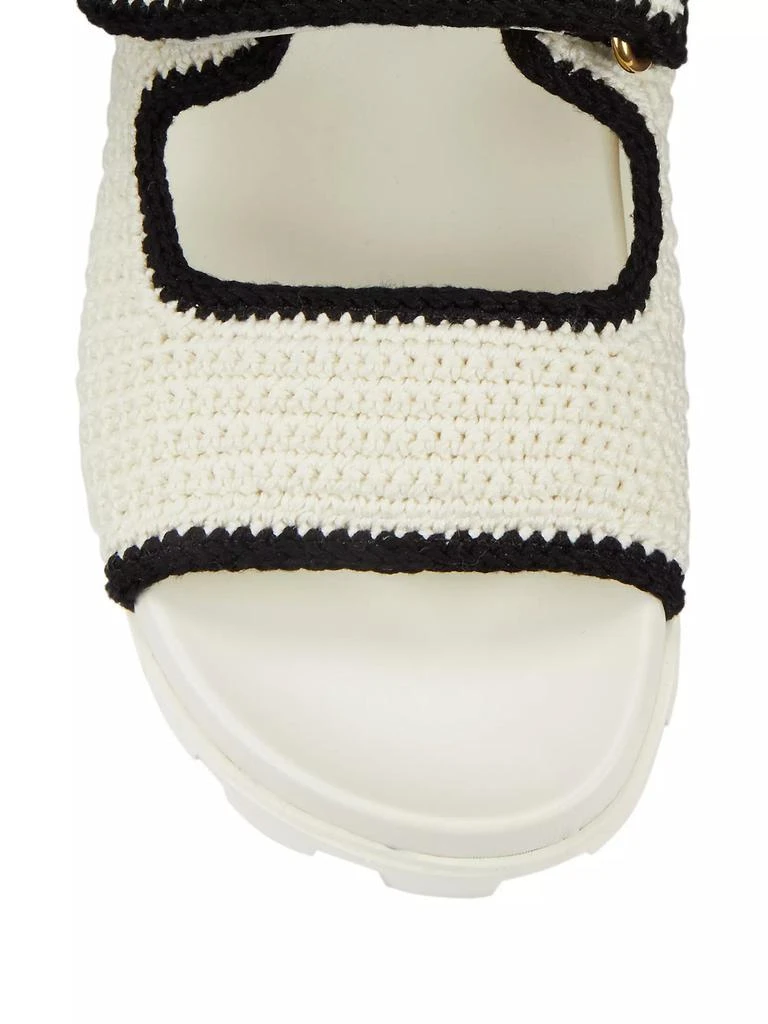 Miu Miu Logo Cotton Crochet Sandals 4