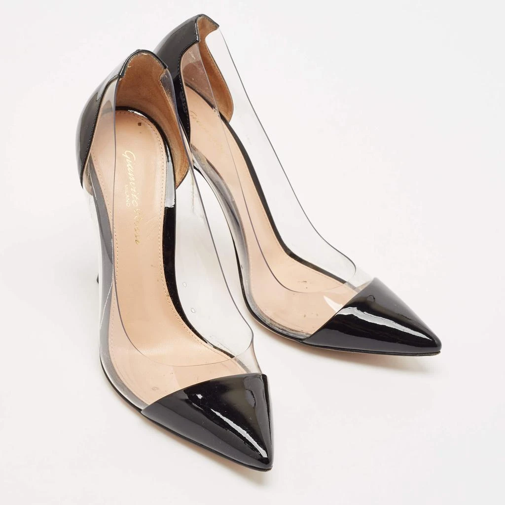 Gianvito Rossi Gianvito Rossi Black Patent Leather and PVC Plexi Pointed Toe Pumps Size 38 4