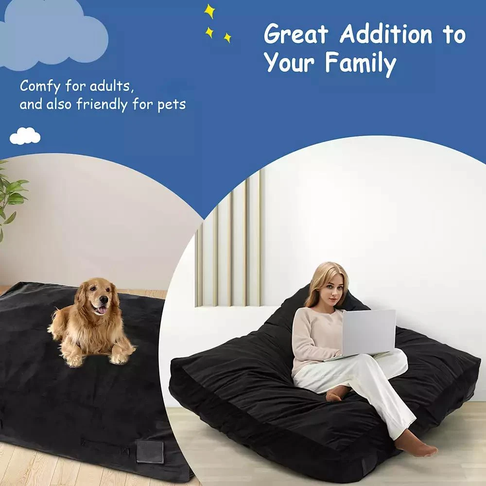 Costway 47" x 35.5" Crash Pad Sensory Mat with Foam Blocks and Washable Velvet Cover 2