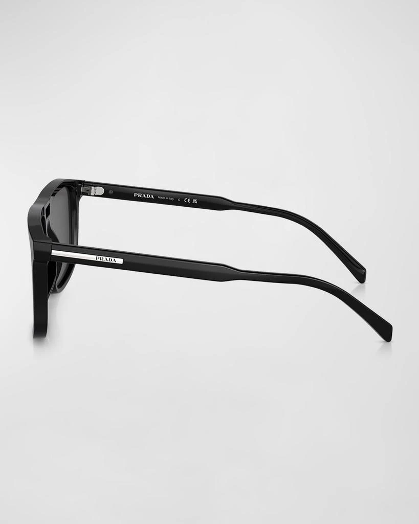 Prada Men's Double-Bridge Acetate Rectangle Sunglasses 2