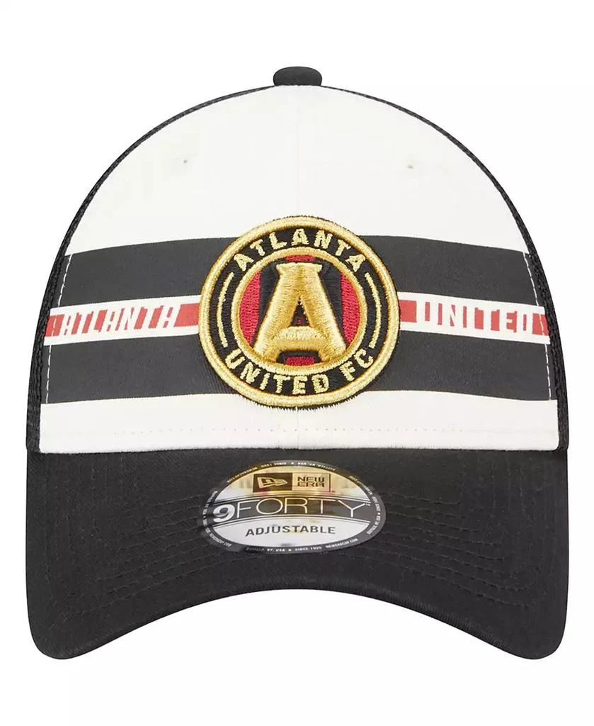 New Era Men's White, Black Atlanta United FC Team Stripes 9FORTY Trucker Snapback Hat 4