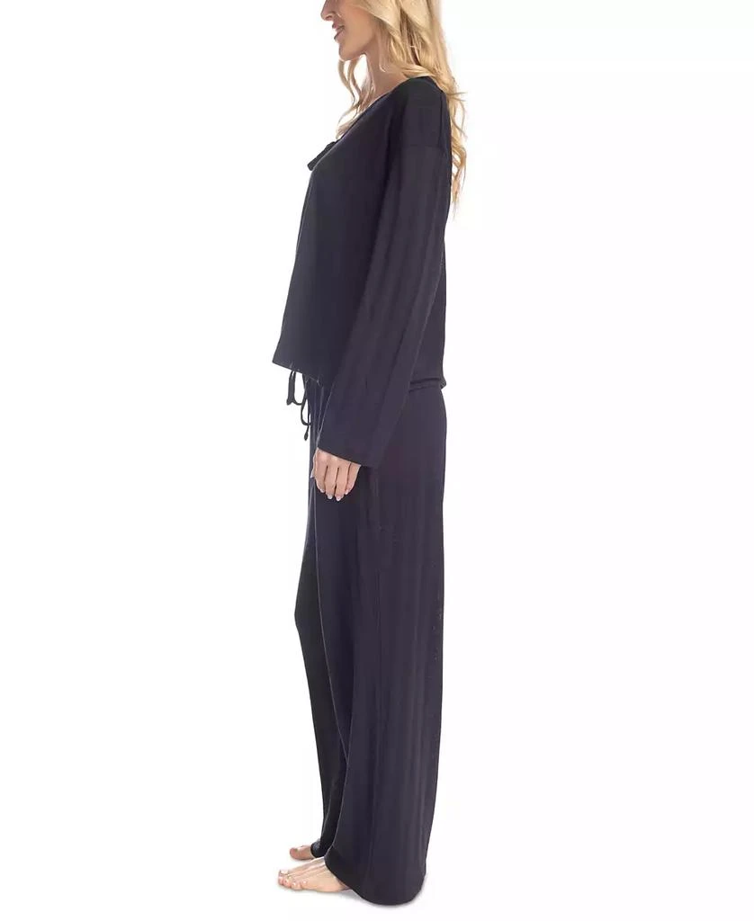 MUK LUKS Women's 3-Pc. Rib-Knit Lounge Pajama Set 3