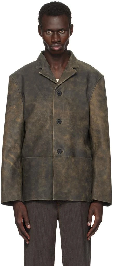 CMMN SWDN Brown Donny Leather Jacket 1