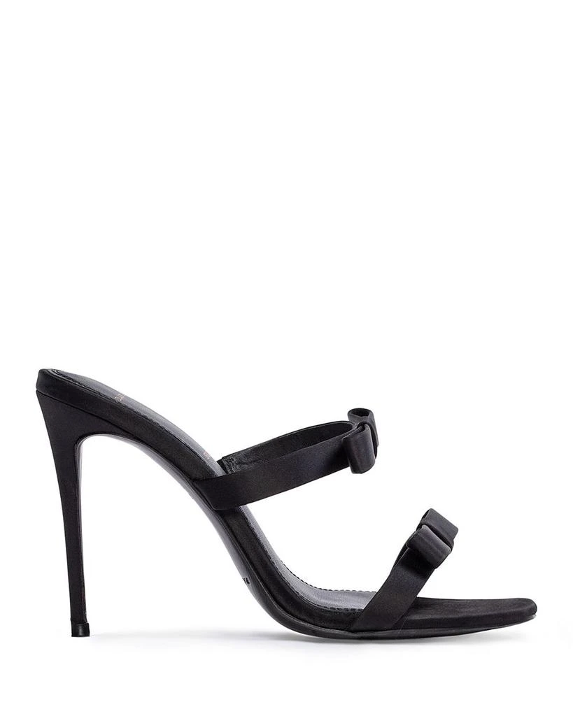 Black Suede Studio Women's Chic Satin High Heel Bow Sandals 3