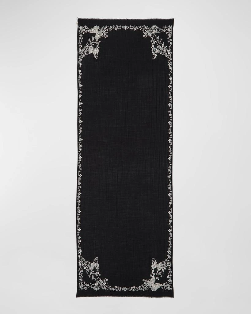 Janavi Pearly Butterfly Merino Wool Scarf 1