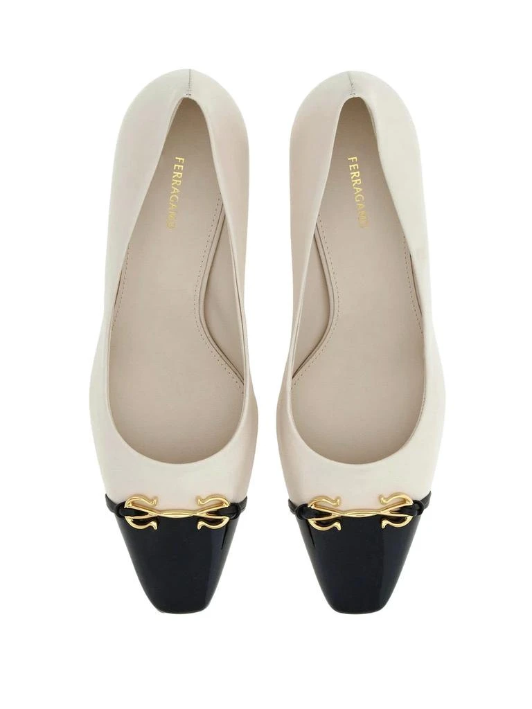 Salvatore Ferragamo Off-white Calf Leather Pumps 2