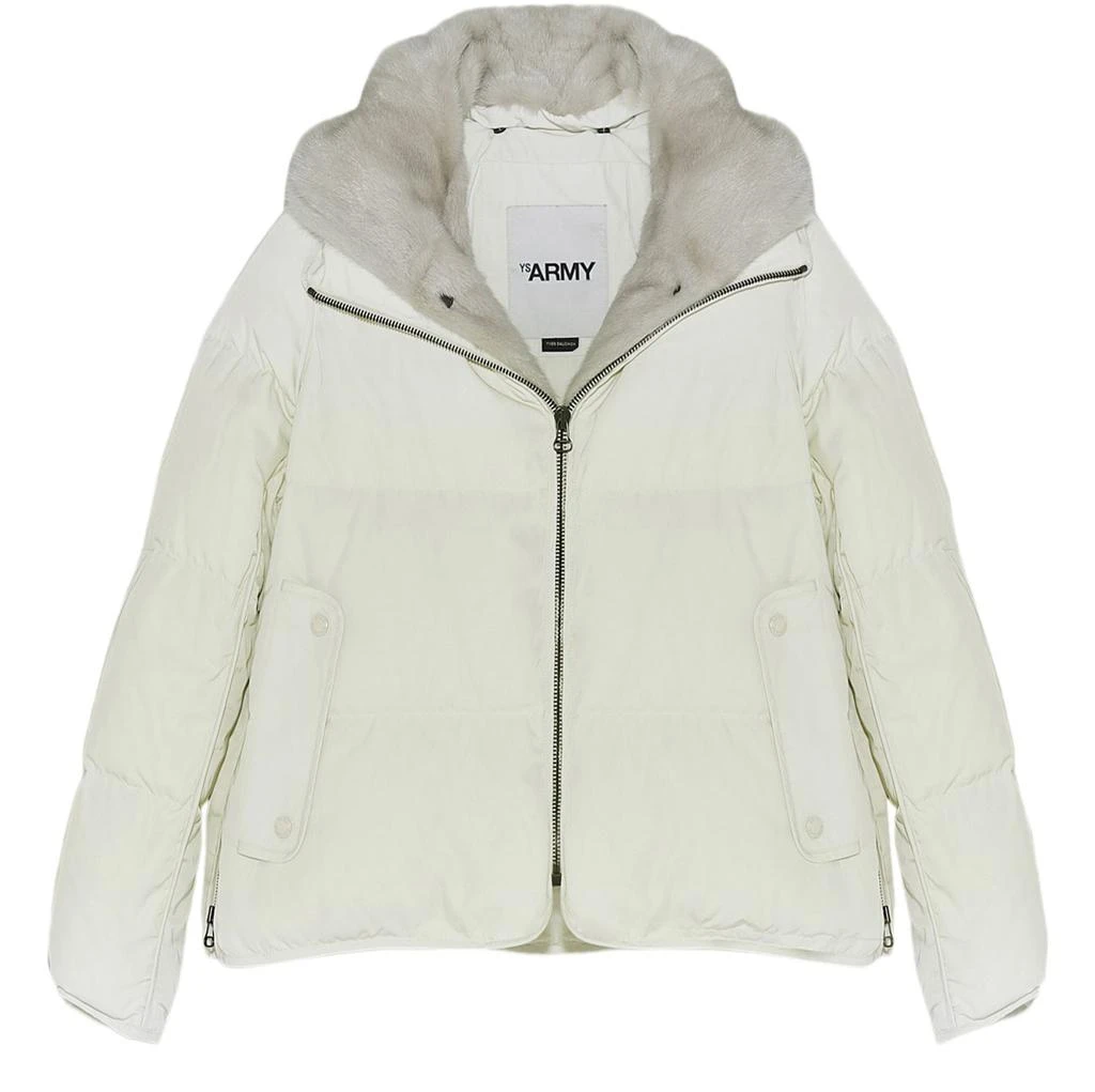 YVES SALOMON Puffer jacket with fur detail 1