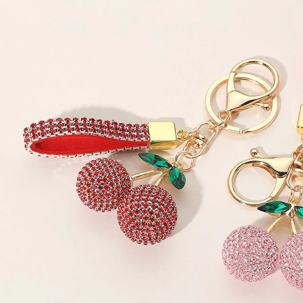 FASHNZFAB Bling Studded Cherry Keychain / Bag Charm