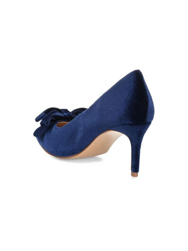 JOURNEE Crystol 70MM Bow Velvet Stiletto Pumps 2