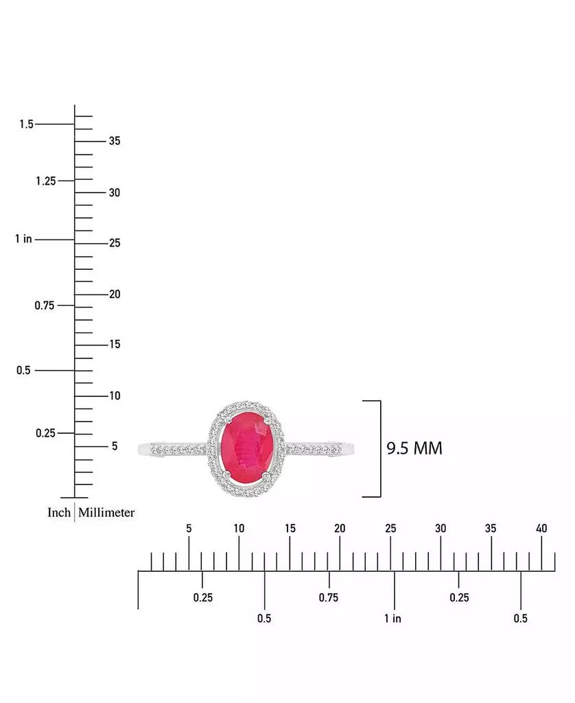 Macy
s Ruby (1 ct. t.w.) and Diamond (0.14 ct. t.w.) Halo Ring in 14k White Gold 5
