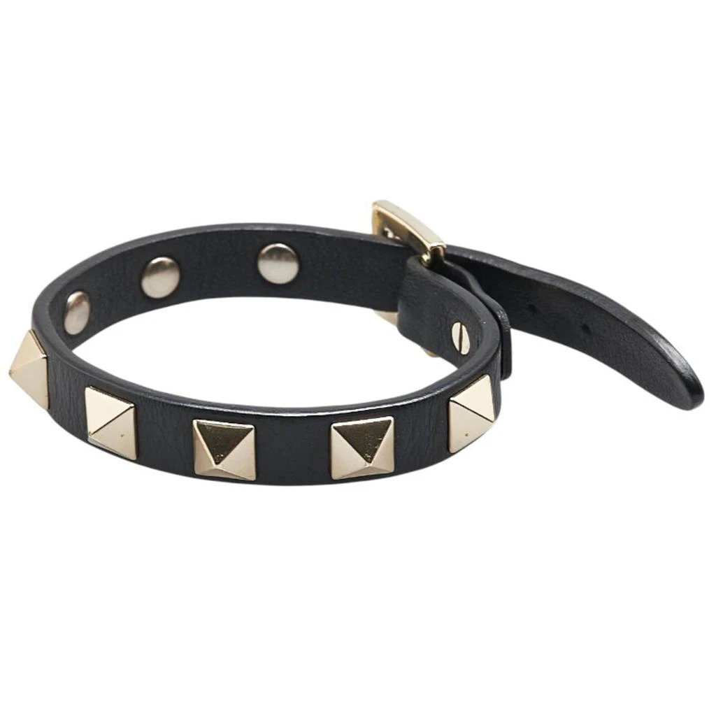 Valentino gold gold Plating Leather Charm Bracelet (Pre-Owned) 2