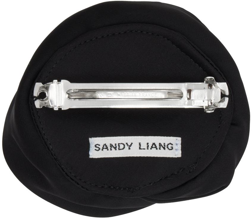 Sandy Liang Black Fiore Hair Clip