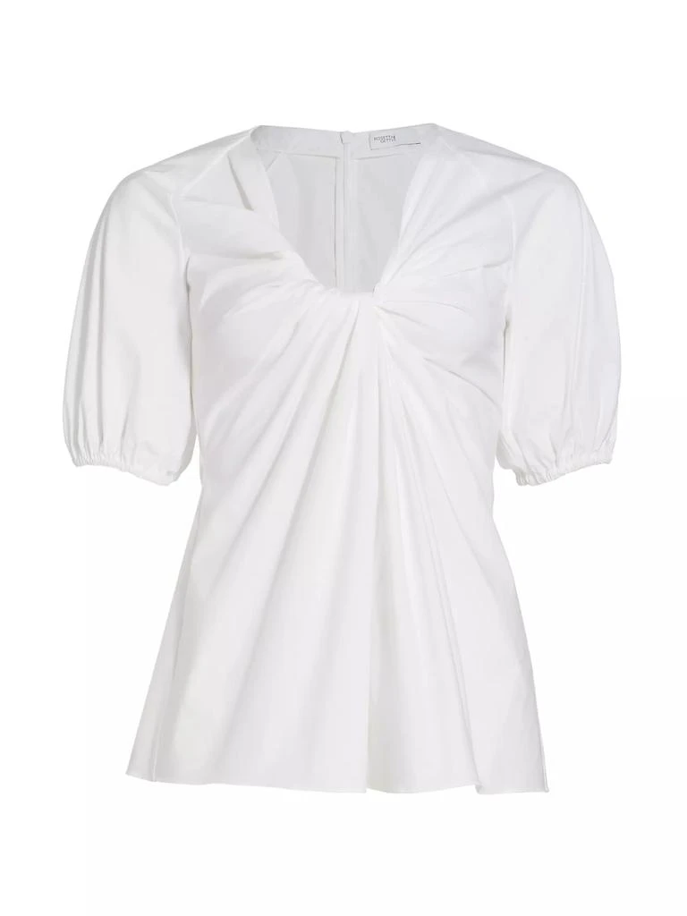 Rosetta Getty Twist-Front Puff-Sleeve Top 1