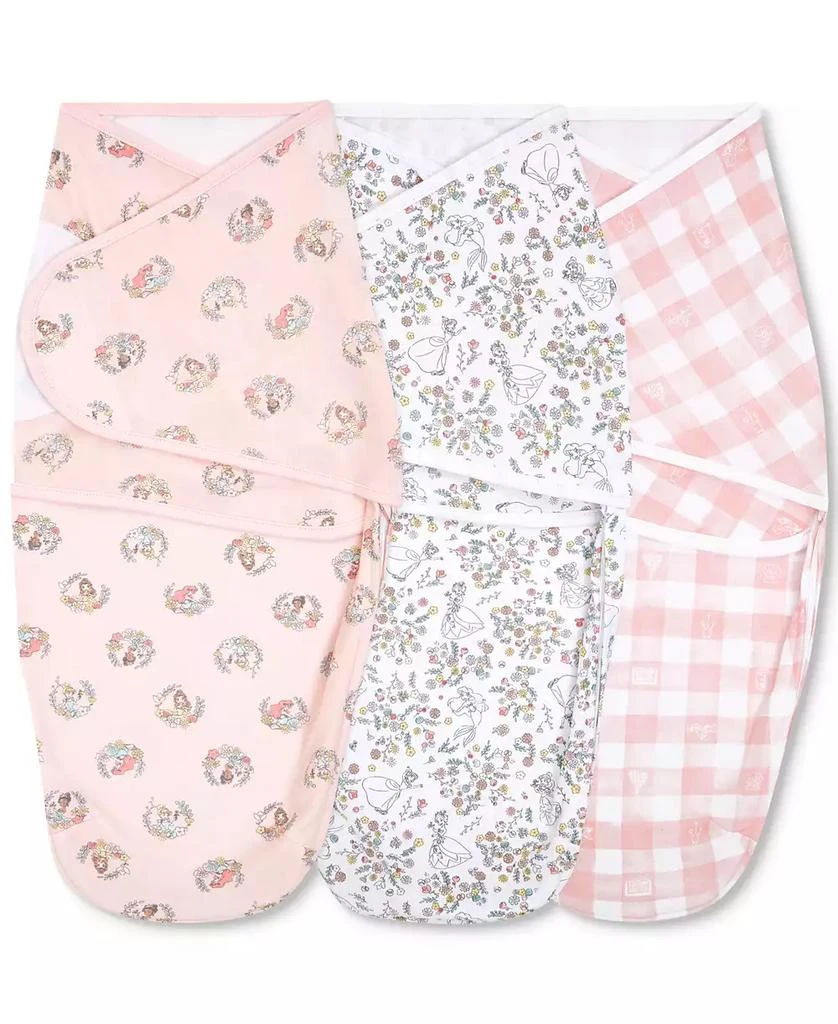 aden + anais Baby Girls Disney Princesses Wrap Swaddles, Pack of 3