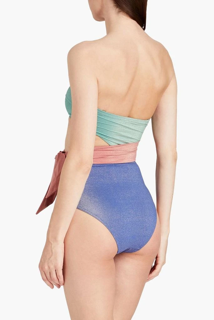 Zimmermann Cutout Lurex bandeau swimsuit 3