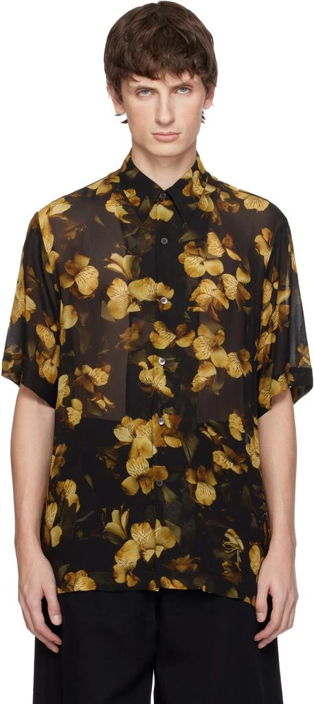 Dries Van Noten Black Floral Print Shirt 1