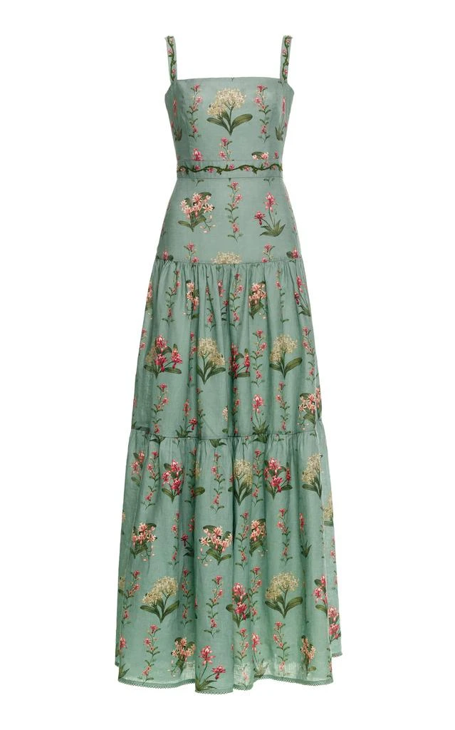 Agua by Agua Bendita Agua by Agua Bendita - Lima Tiered Linen Maxi Dress - Green - XL - Moda Operandi 1