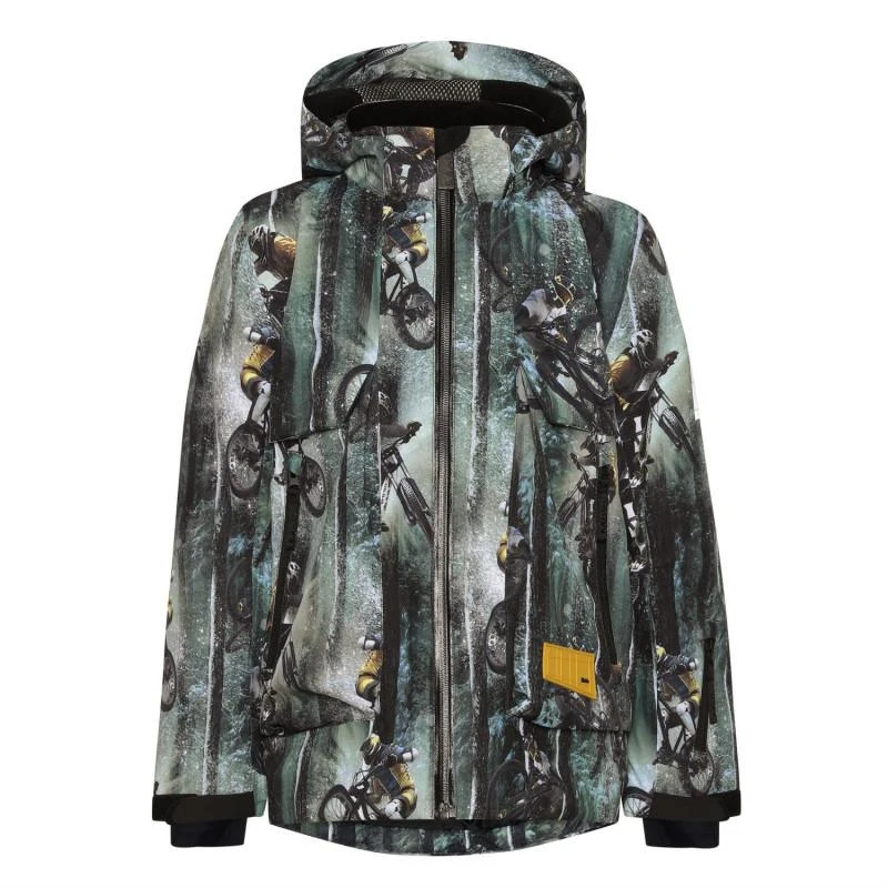 Molo Motorcycling print logo ski jacket 1