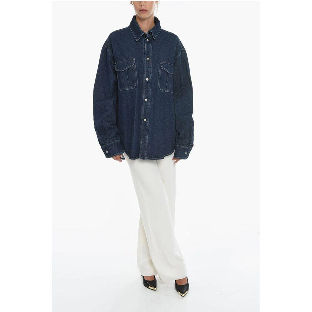 Anouki Anouki Denim Oversize Shirt with Utility Pockets 4