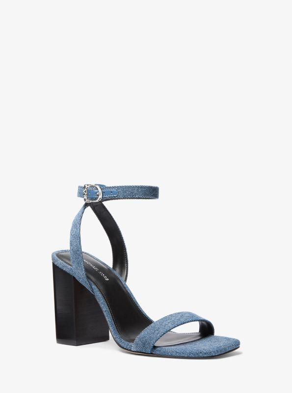 Michael Kors Merriam Denim Block Heel Sandal
