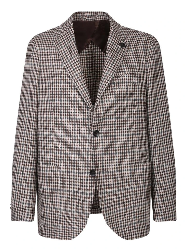 LARDINI Lardini Single-Breasted Checked Tailored Blazer 1