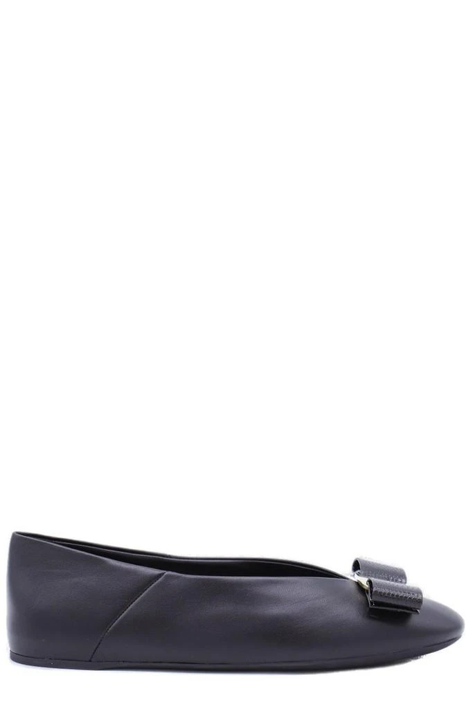 Salvatore Ferragamo Ferragamo Round Toe Bow Detailed Ballet Flats 1