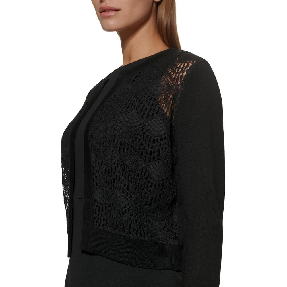 DKNY Lace-Front Open-Front Cardigan 2