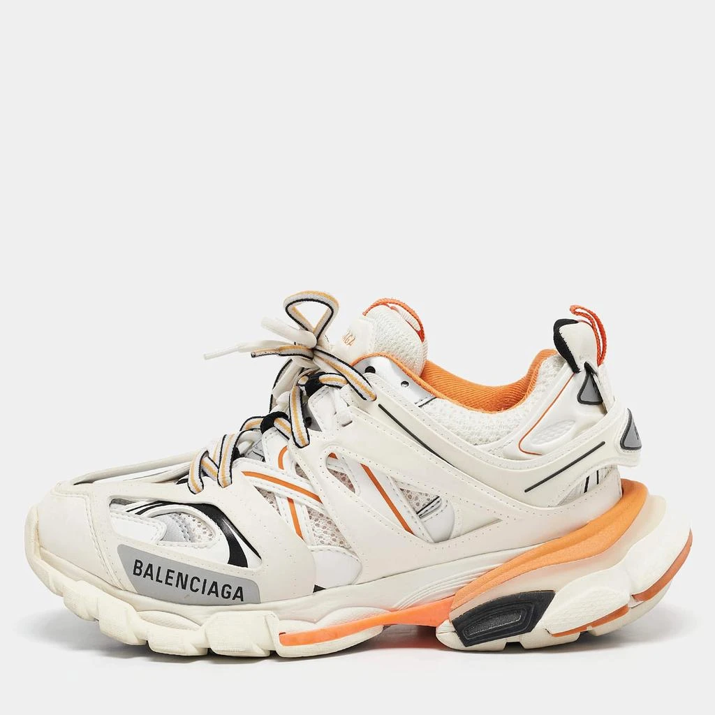 Balenciaga Balenciaga White Faux Leather and Mesh Track Sneakers Size 37 1
