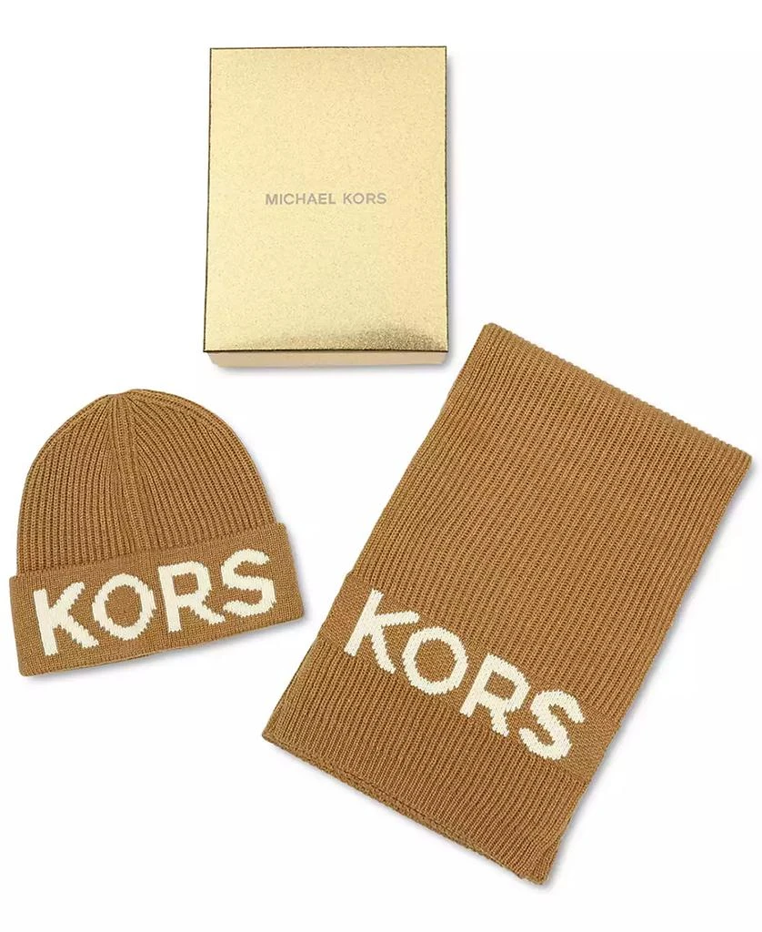 Michael Kors Women's Fisherman's Rib Beanie and Scarf Boxed Gift Set 4