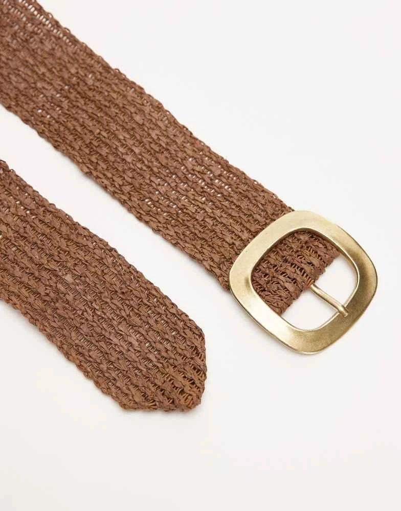 Mango Mango woven belt in brown 2