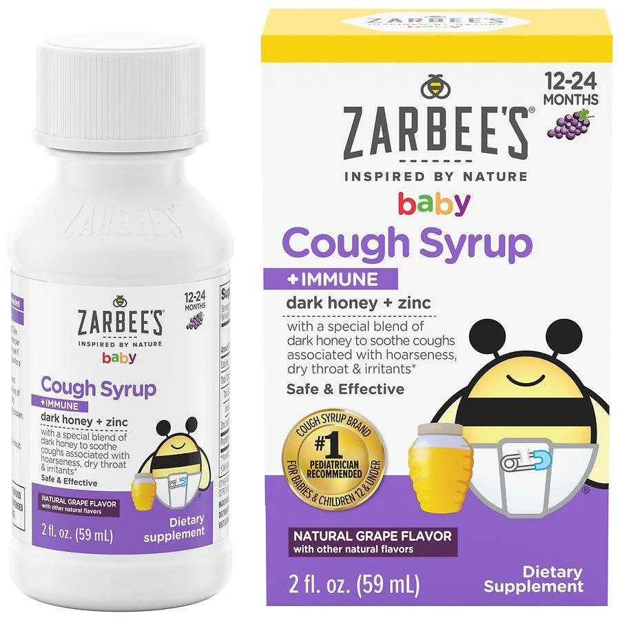 ZarBee's Naturals Baby Cough Syrup + Immune Support Grape 5