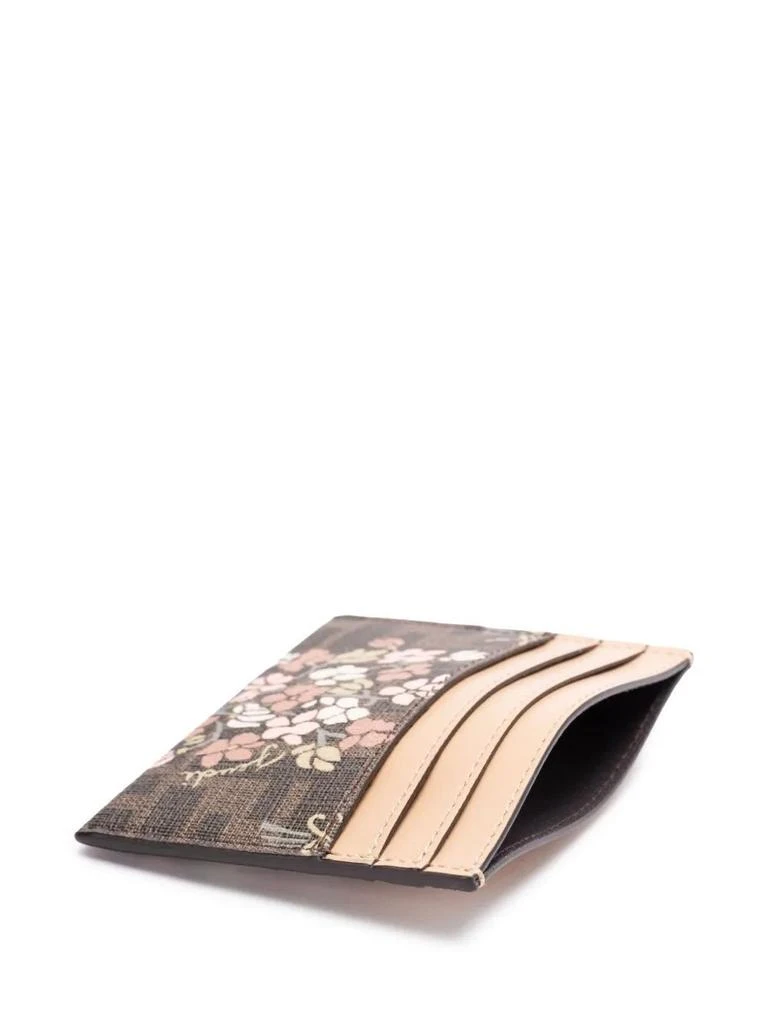 Fendi CARD HOLDER BROWN  FLOWER BOUQUET 3