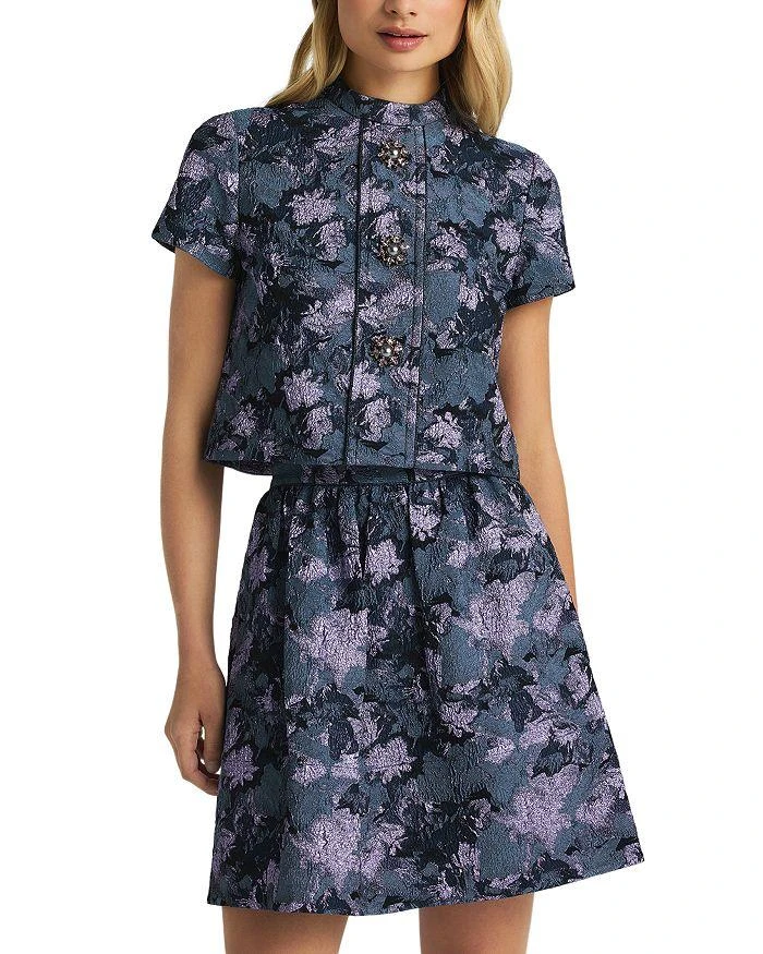 St. John Floral Metallic Skirt 3