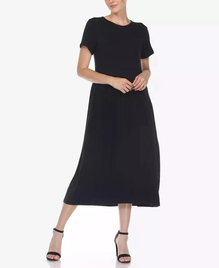 White Mark Women's Short Sleeve Asymmetrical Waist Maxi Dress - Dresses &  Skirts - Free Shipping - BeyondStyle