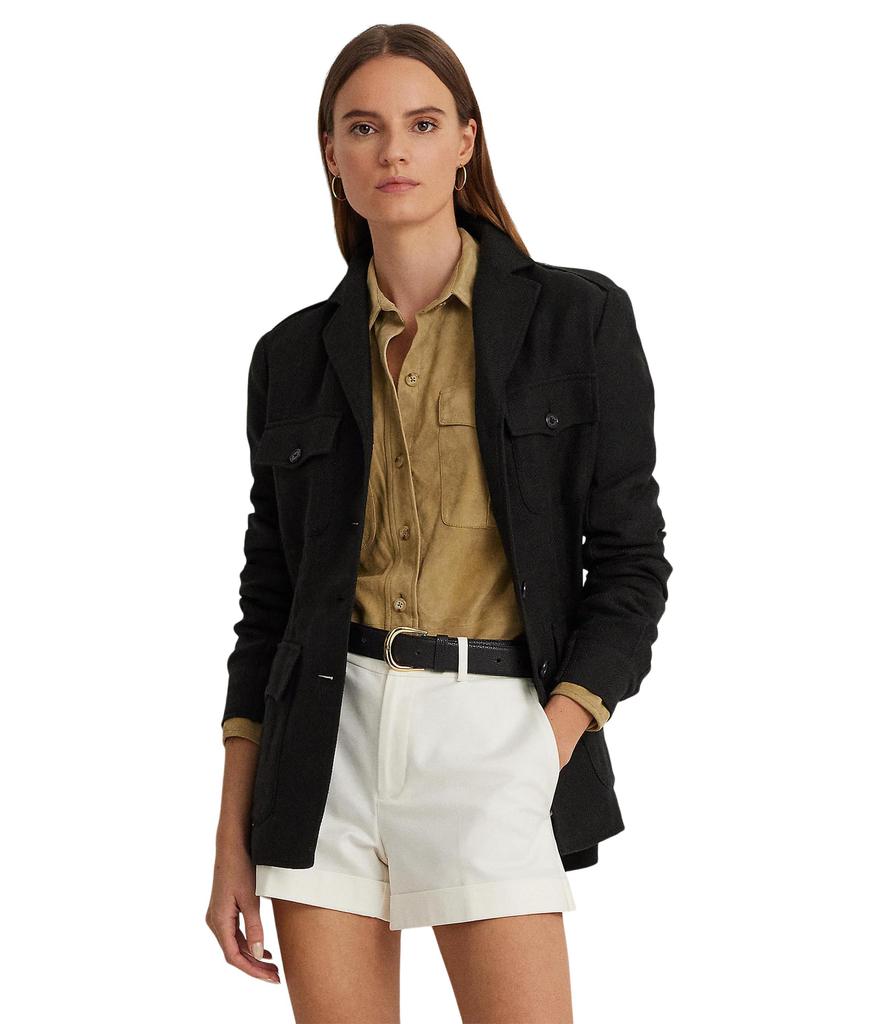 LAUREN Ralph Lauren Belted Cotton-Linen Herringbone Jacket