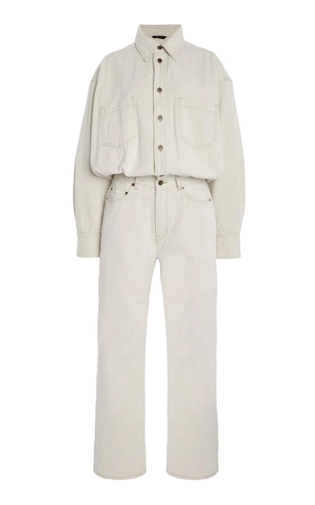 HAIKURE HAIKURE - Tilda Denim Jumpsuit - White - XL - Moda Operandi 1