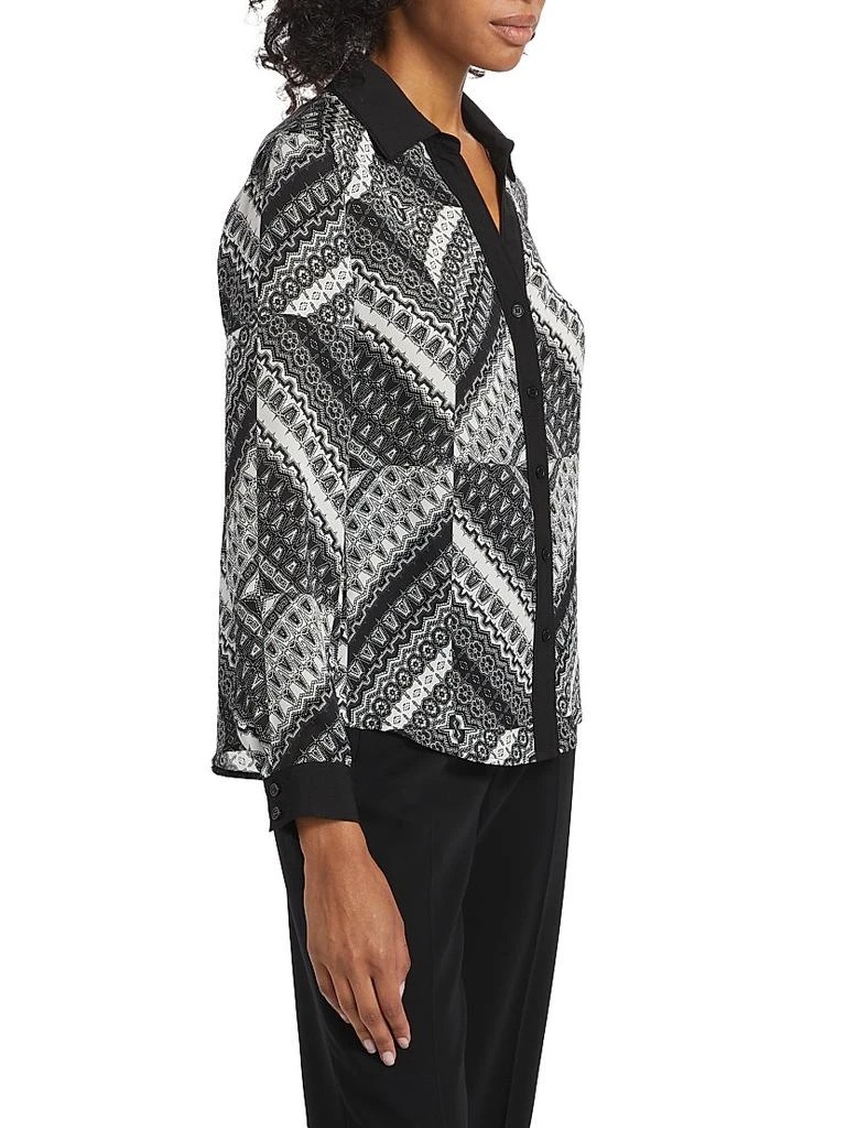 Tahari The Madeline Printed Silk Shirt 4