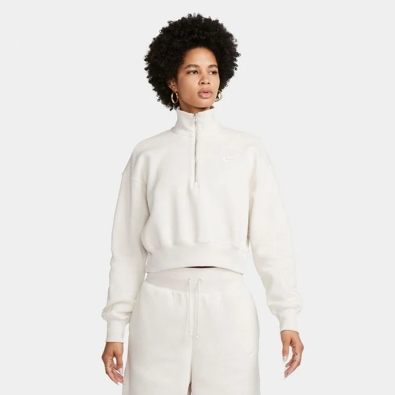 NIKE Women's Nike Sportswear Phoenix Fleece Oversized Half-Zip Crop Sweatshirt