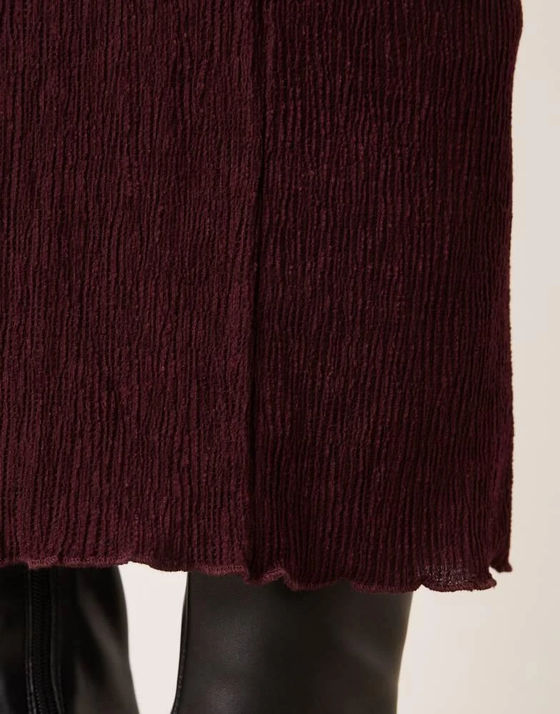 New Look New Look co-ord texture midi skirt in burgundy 5