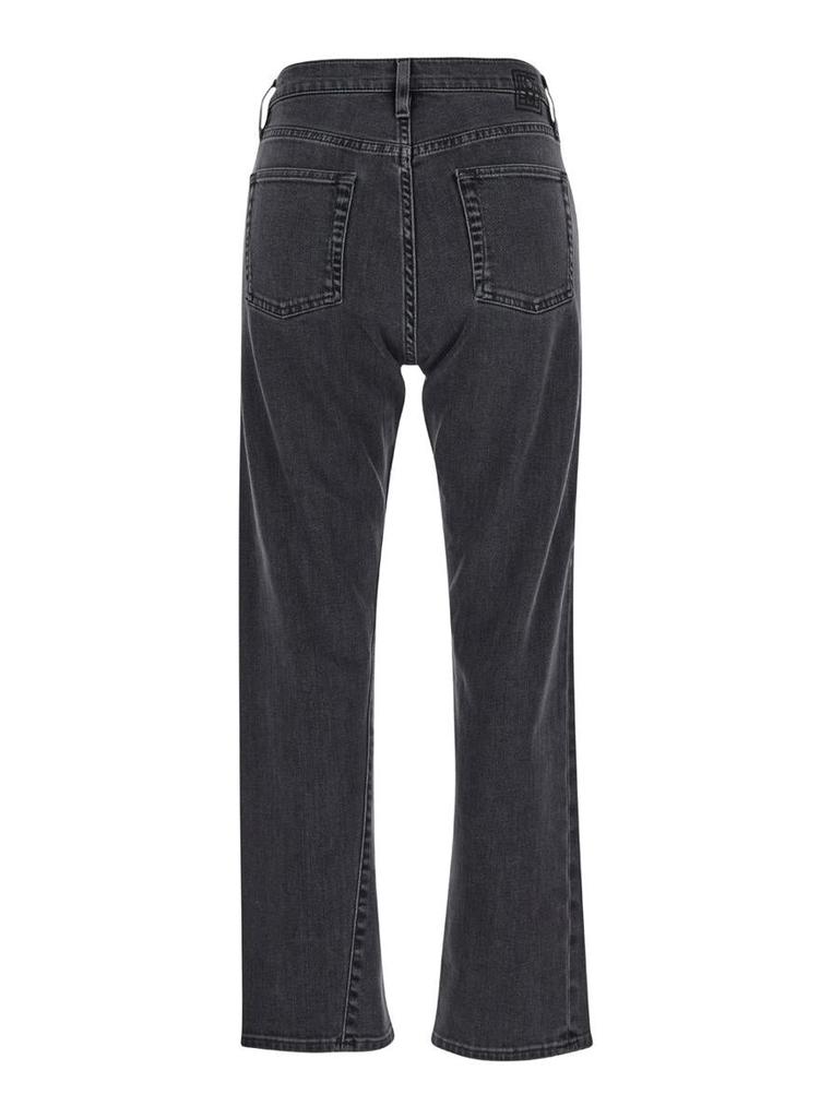 Totême Grey Jeans With High Waist And Belt Loops In Denim Woman