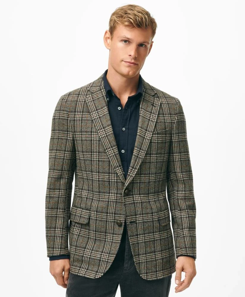 Brooks Brothers Classic Fit Wool 1818 Sport Coat in Plaid Tweed 1