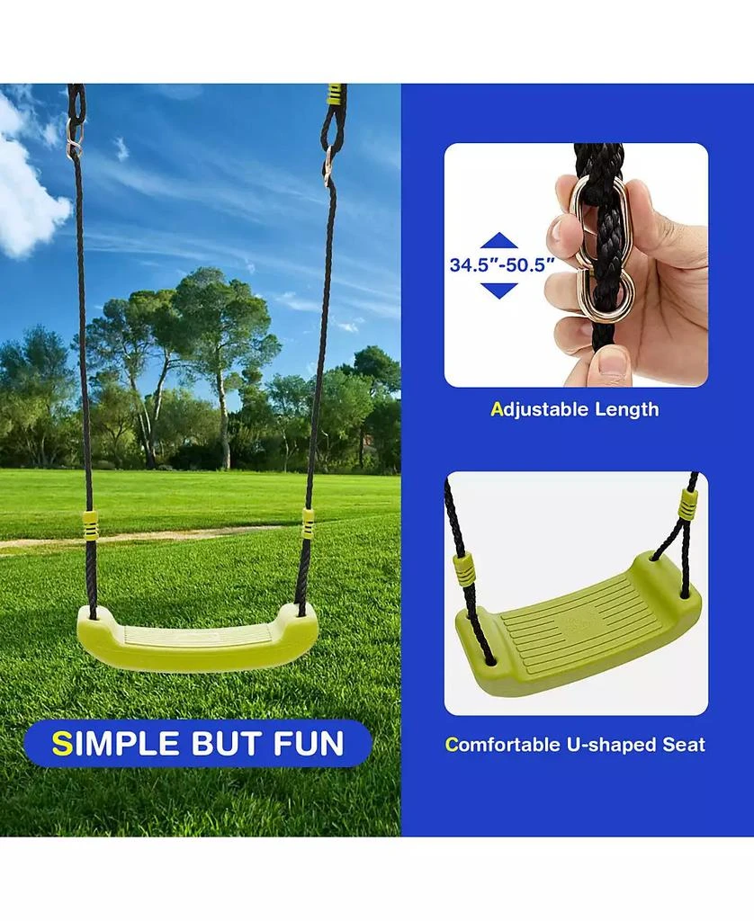Mecale 440 Pounds Kids Swing Set with Two Swings and One Glider 7