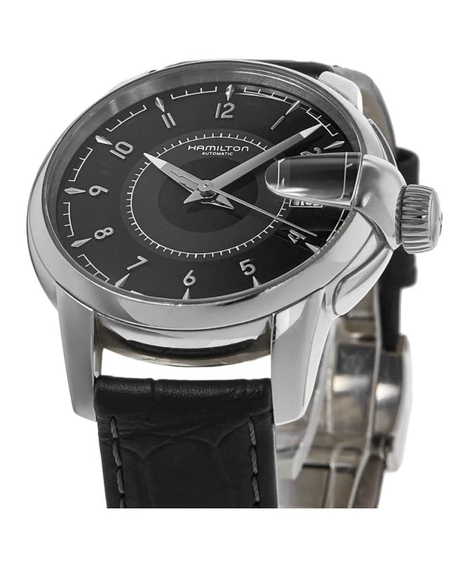 Hamilton Hamilton American Classic Railroad Auto Black Dial Leather Strap Unisex Watch H40415735 2