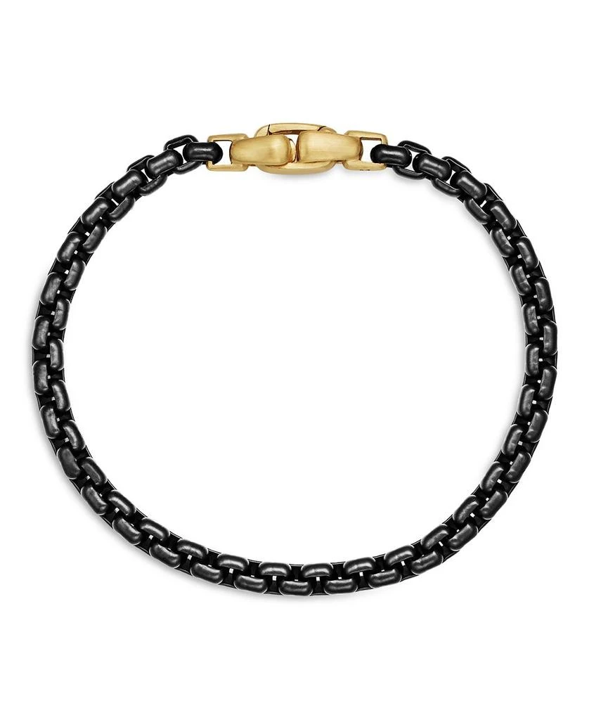 David Yurman David Yurma Men
s Box Chain Bracelet in Sterling Silver or Stainless Steel with 14K Yellow Gold, 5mm 4