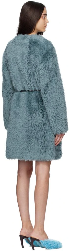 Yves Salomon Blue Belted Coat 3