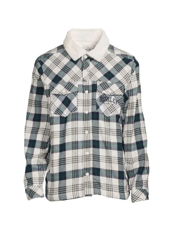Hurley Plaid Faux Shearling Lined Shacket 3