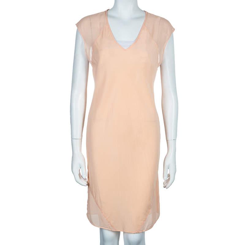 Alexander Wang T By Alexander Wang Peach Sheer Dress M