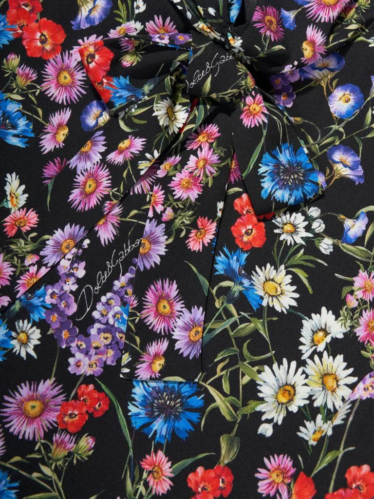 Dolce & Gabbana Dolce & Gabbana Girls Silk Wildflowers Dress in Black 3