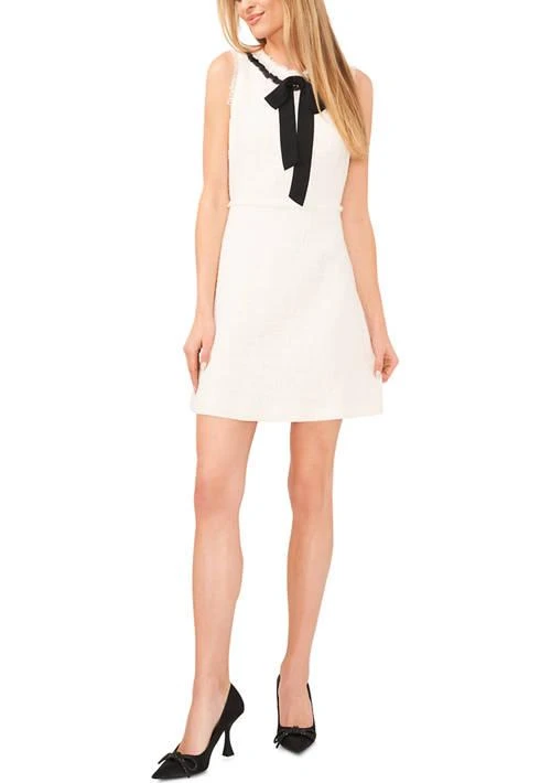 CeCe Womens Tweed Bow Shift Dress 1