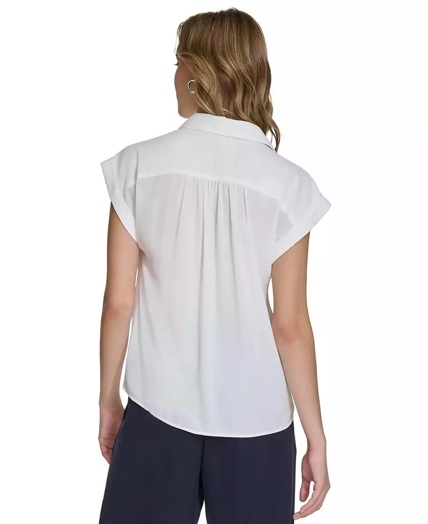 Calvin Klein Women's Short Sleeve Button Front Shirt 2
